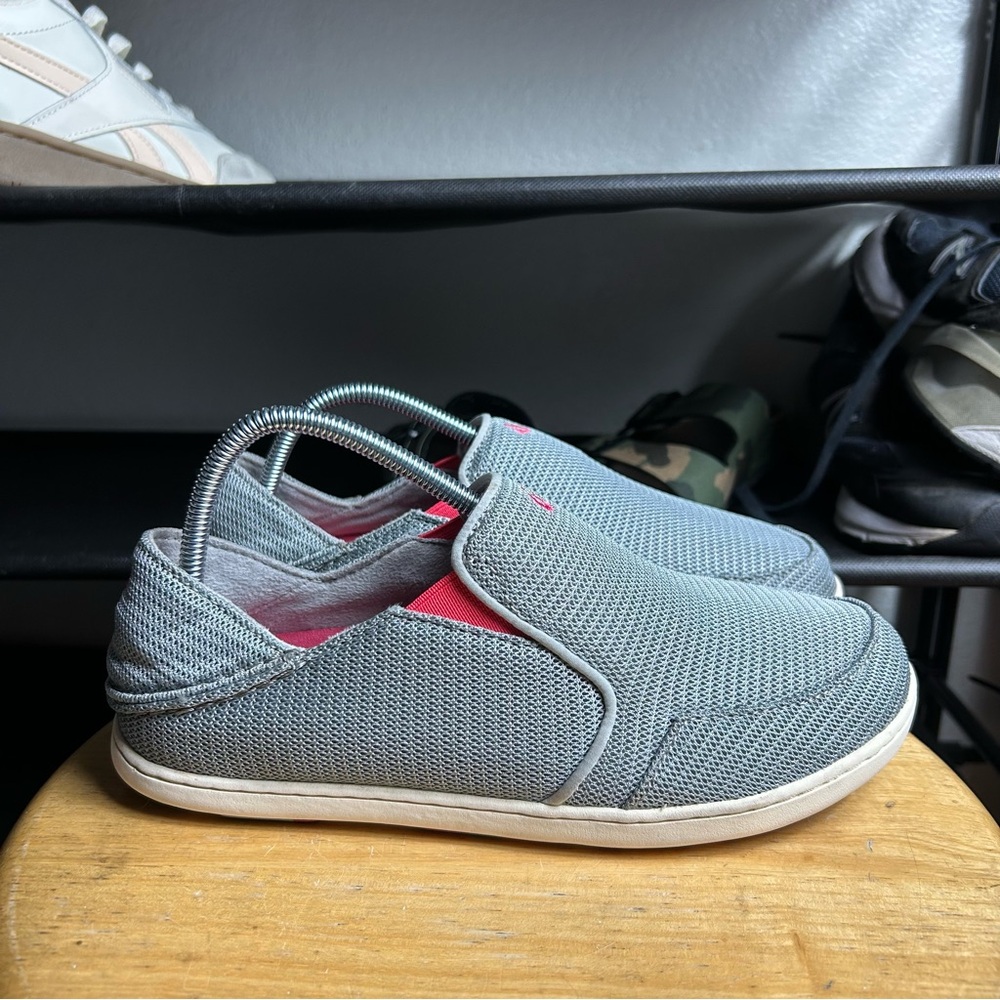 Olukai Nohea mesh slip on grey